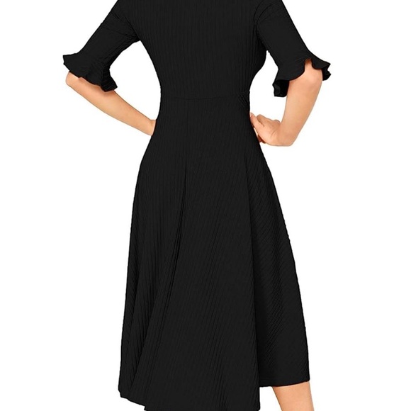 NWT Verdusa Women's Elegant Ribbed Knit Fit and Flare Midi Dress SZ XL - Picture 2 of 9